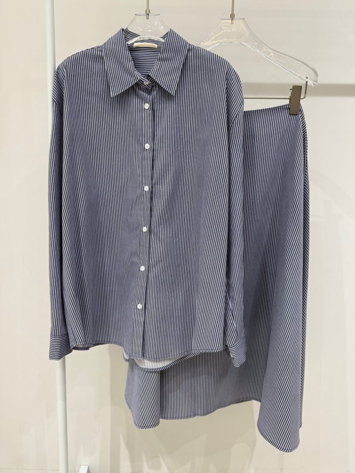 Neroli36 - Korean Women Fashion - #womensfashion - Trick Stripe Shirt - 4