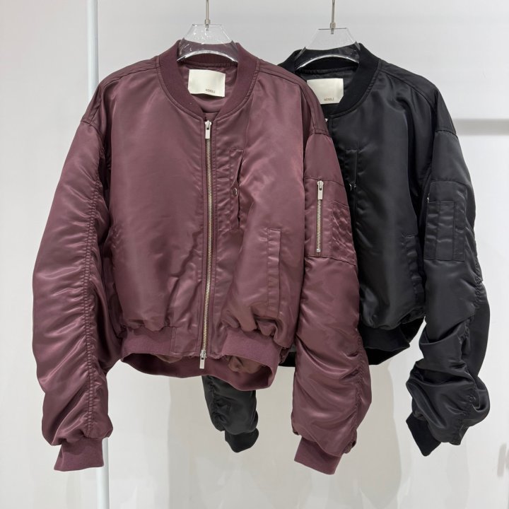Neroli36 - Korean Women Fashion - #momslook - Crop Airforce Blouson