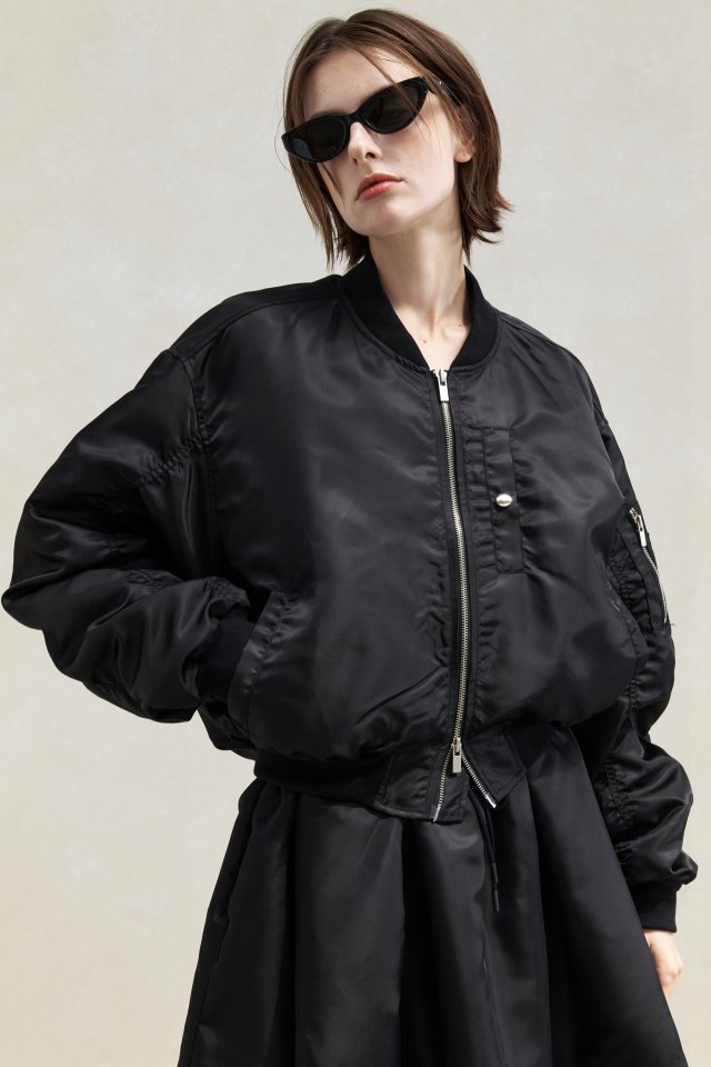 Neroli36 - Korean Women Fashion - #momslook - Crop Airforce Blouson - 5