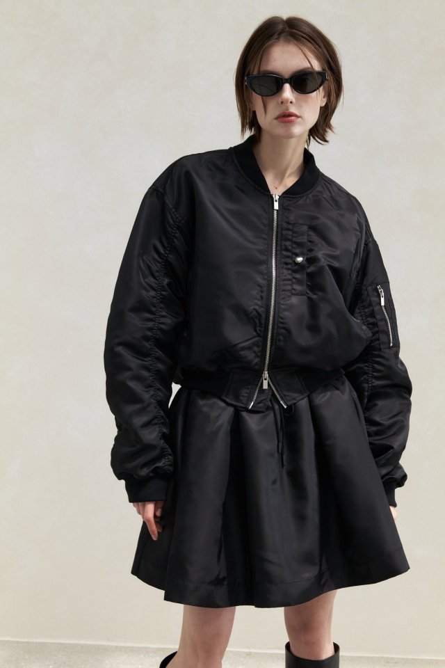 Neroli36 - Korean Women Fashion - #momslook - Crop Airforce Blouson - 9