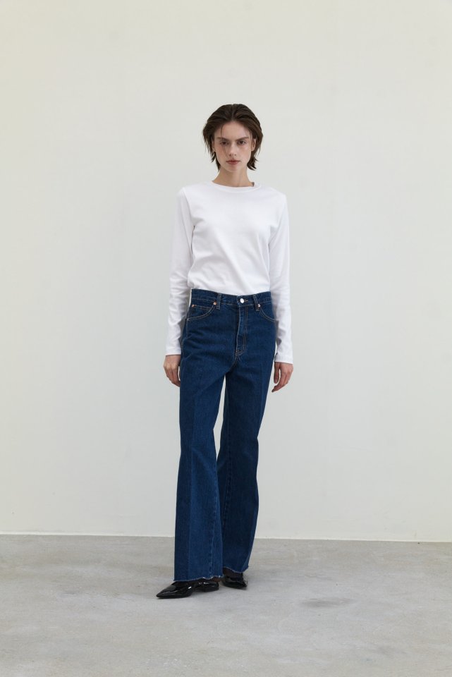 Neroli36 - Korean Women Fashion - #momslook - Dark Blue Denim Pants - 10