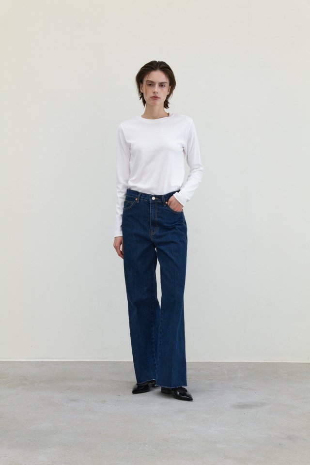 Neroli36 - Korean Women Fashion - #momslook - Dark Blue Denim Pants - 12