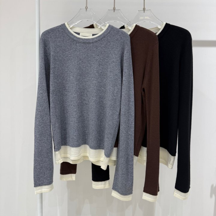 Neroli36 - Korean Women Fashion - #pursuepretty - Double Round Knit Top