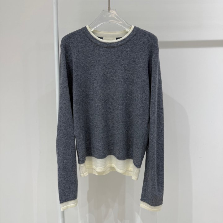 Neroli36 - Korean Women Fashion - #restrostyle - Double Round Knit Top - 2