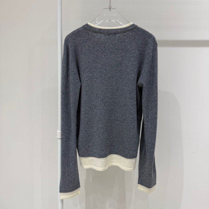 Neroli36 - Korean Women Fashion - #romanticstyle - Double Round Knit Top - 3