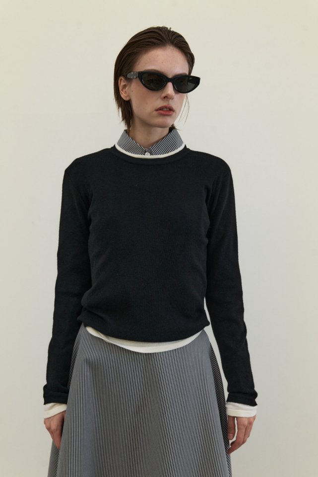 Neroli36 - Korean Women Fashion - #thelittlethings - Double Round Knit Top - 6