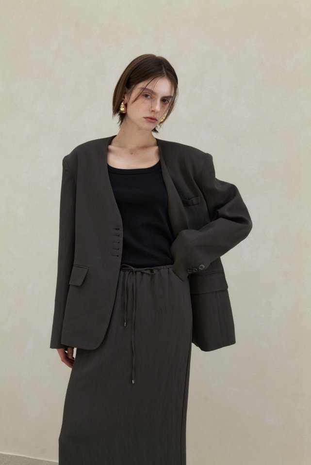 Neroli36 - Korean Women Fashion - #vintagekidsstyle - Raun No Collar Jacket - 12