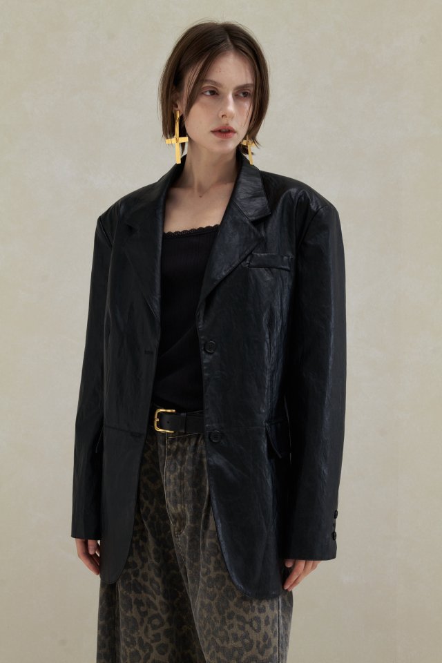 Neroli36 - Korean Women Fashion - #womensfashion - Leopard Pintuck Denim Pants - 5