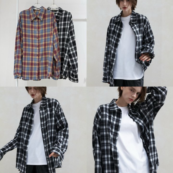 Neroli36 - Korean Women Fashion - #momslook - Season Box Check Shirt - 4