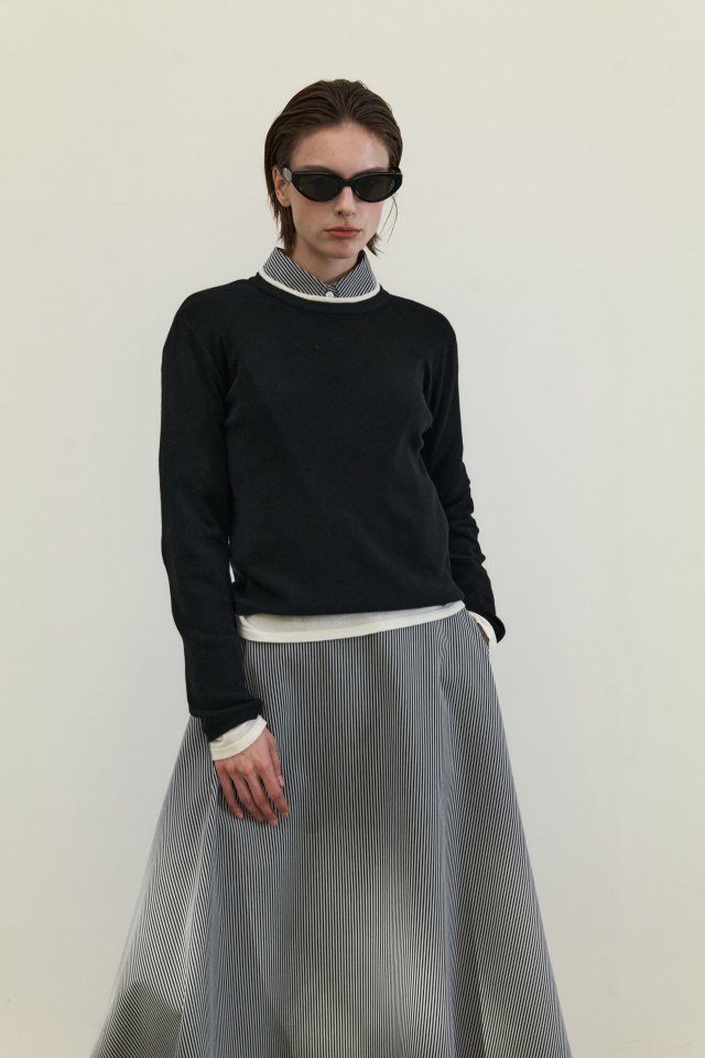 Neroli36 - Korean Women Fashion - #womensfashion - Double Round Knit Top - 10