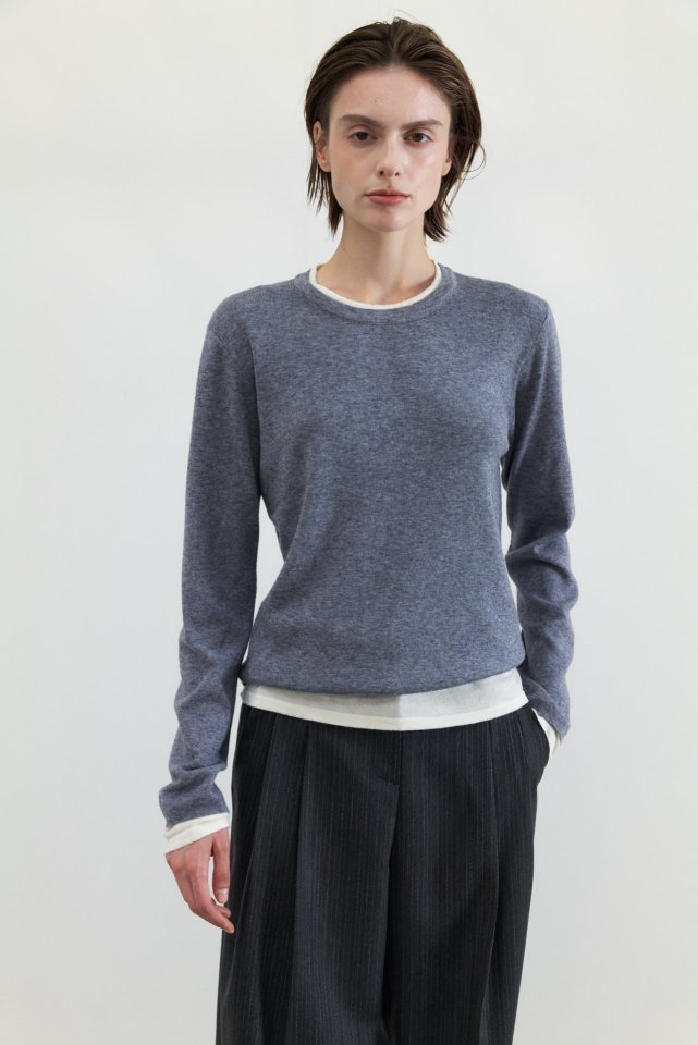 Neroli36 - Korean Women Fashion - #womensfashion - Double Round Knit Top - 12