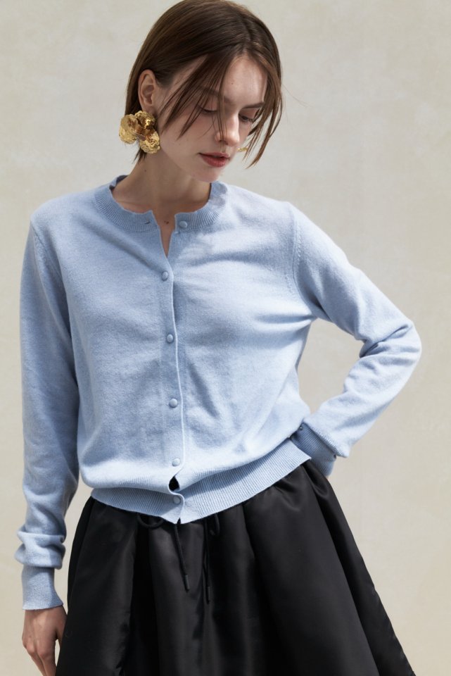 Neroli36 - Korean Women Fashion - #womensfashion - Bean Button Cardigan - 9