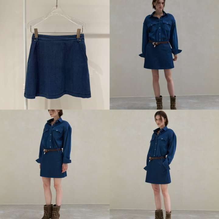 Neroli36 - Korean Women Fashion - #momslook - Wrap Denim Skirt - 4