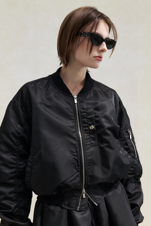 Neroli36 - Korean Women Fashion - #womensfashion - Crop Airforce Blouson - 6