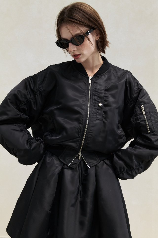 Neroli36 - Korean Women Fashion - #womensfashion - Crop Airforce Blouson - 8