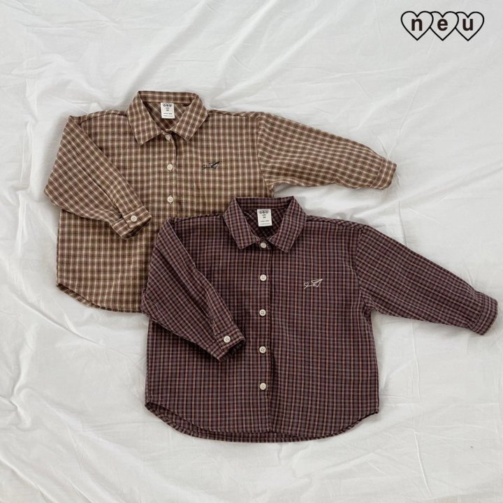 Neu - Korean Baby Fashion - #babygirlfashion - Check Shirt