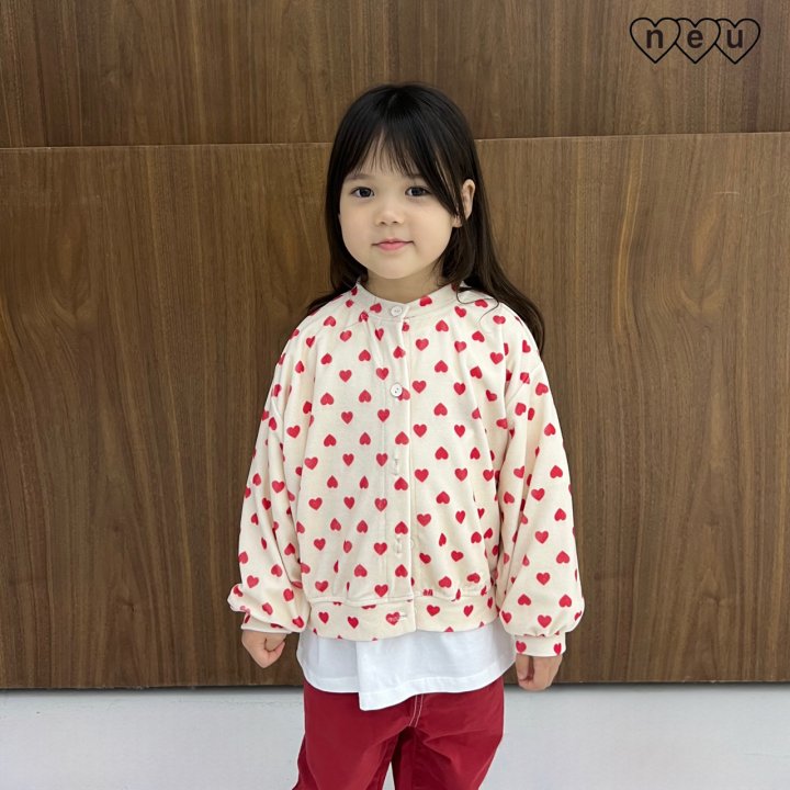 Neu - Korean Baby Fashion - #onlinebabyshop - Heart Boom Cardigan - 5
