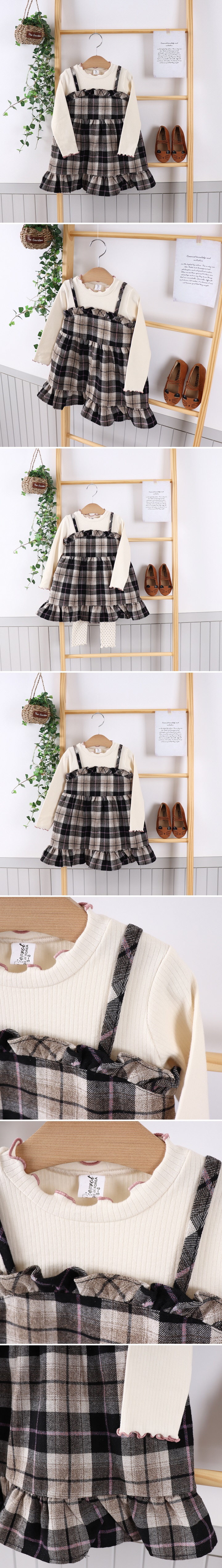 New Pierrot - Korean Children Fashion - #Kfashion4kids - Check Frill One-piece