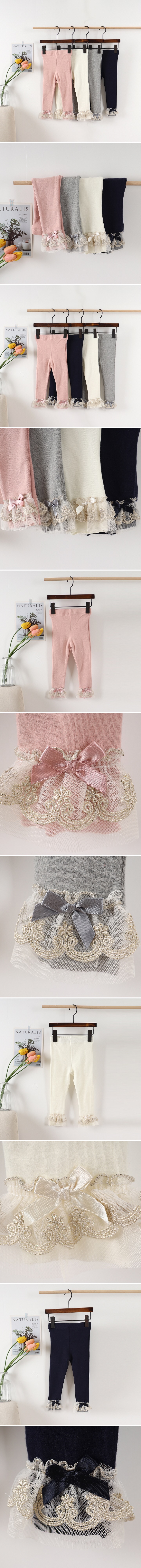 New Pierrot - Korean Children Fashion - #Kfashion4kids - Gold Lace Leggings