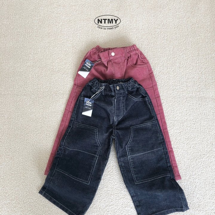 Nice To Meet You - Korean Children Fashion - #littlefashionista - Corduroy Denim Pants - 2