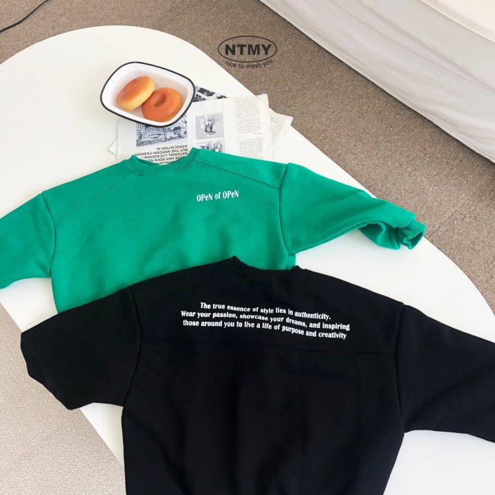 Nice To Meet You - Korean Children Fashion - #toddlerclothing - Open-Cut Sweatshirt - 9