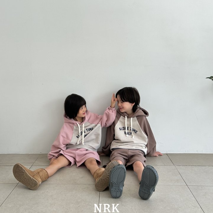 Nrk - Korean Children Fashion - #discoveringself - Hoodie Shorts Set - 3