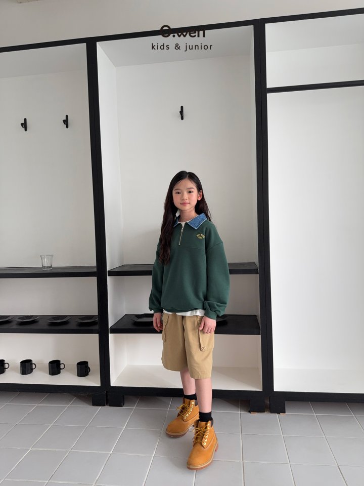 O Wen - Korean Children Fashion - #Kfashion4kids - Denim Collar Zip Sweatshirt - 10