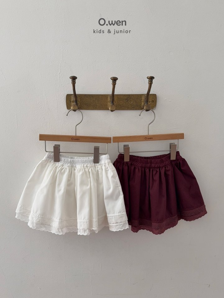 O Wen - Korean Children Fashion - #discoveringself - Lace Shirring Skirt