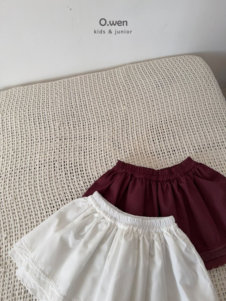 O Wen - Korean Children Fashion - #toddlerclothing - Lace Shirring Skirt - 12