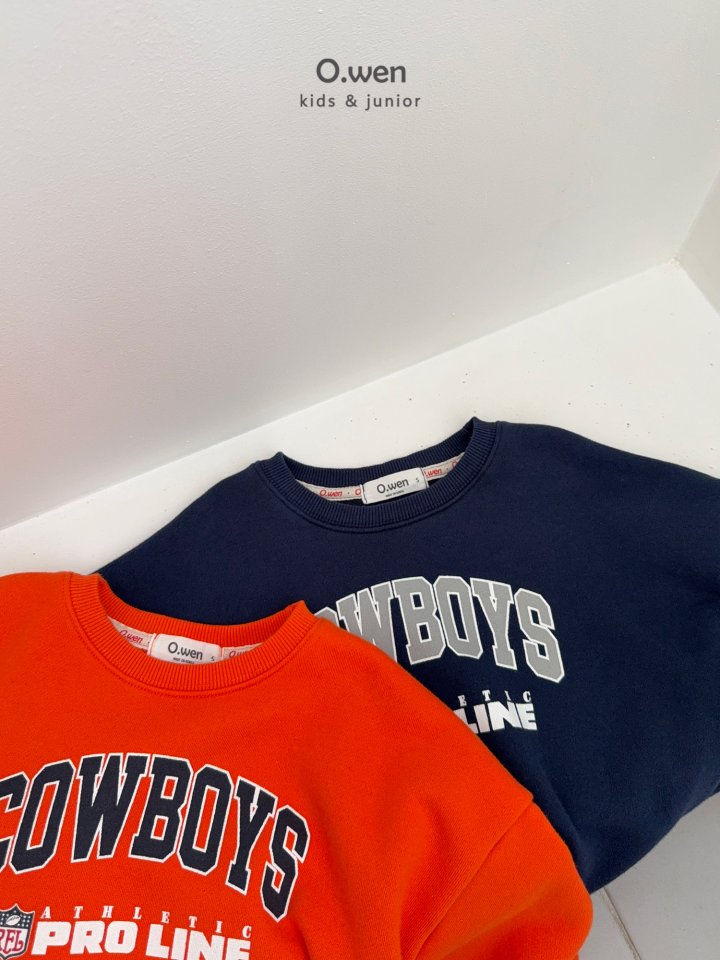 O Wen - Korean Women Fashion - #momslook - Cowboy Sweatshirt (Adult) - 12