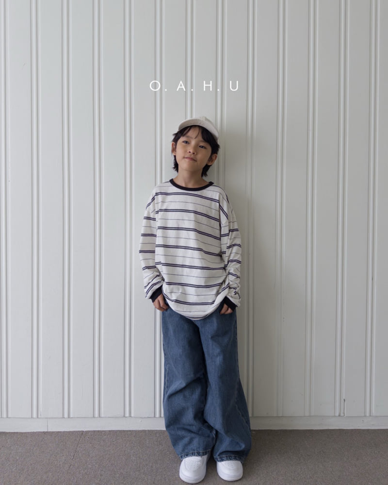 O'Ahu - Korean Children Fashion - #Kfashion4kids - Full Wide Denim Pants - 8