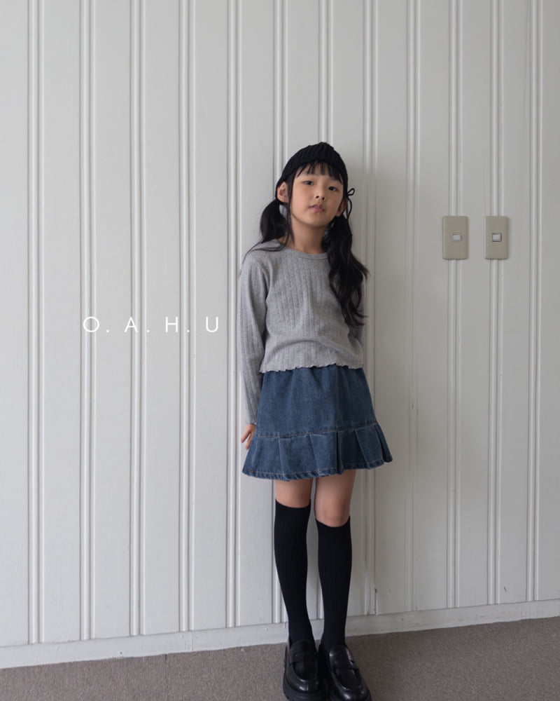 O'Ahu - Korean Children Fashion - #childrensboutique - Pleated Denim Skirt - 7