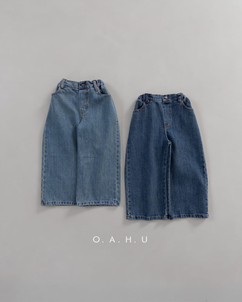 O'Ahu - Korean Children Fashion - #childrensboutique - Full Wide Denim Pants