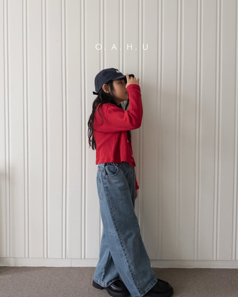 O'Ahu - Korean Children Fashion - #discoveringself - Full Wide Denim Pants - 3