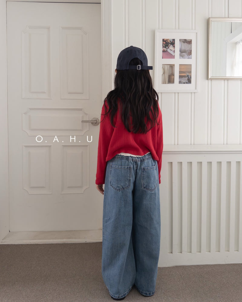 O'Ahu - Korean Children Fashion - #kidsstore - Full Wide Denim Pants - 6