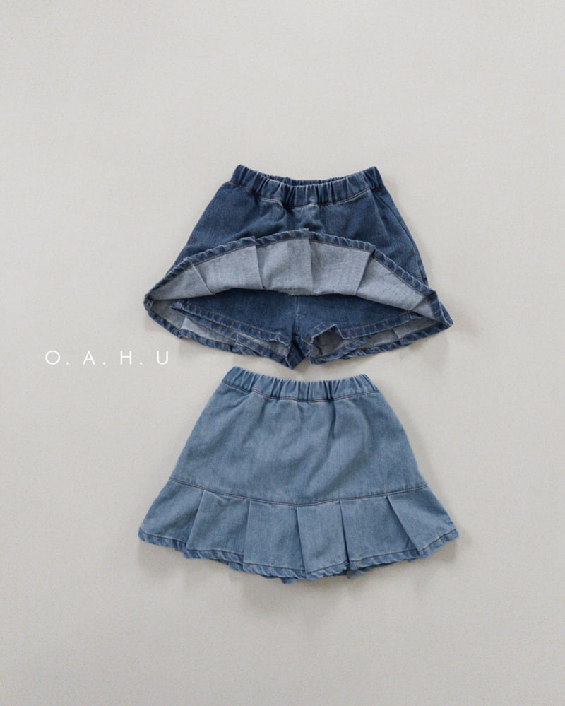 O'Ahu - Korean Children Fashion - #prettylittlegirls - Pleated Denim Skirt - 2