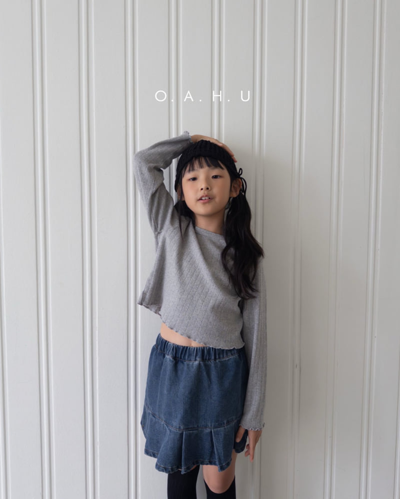 O'Ahu - Korean Children Fashion - #todddlerfashion - Pleated Denim Skirt - 3