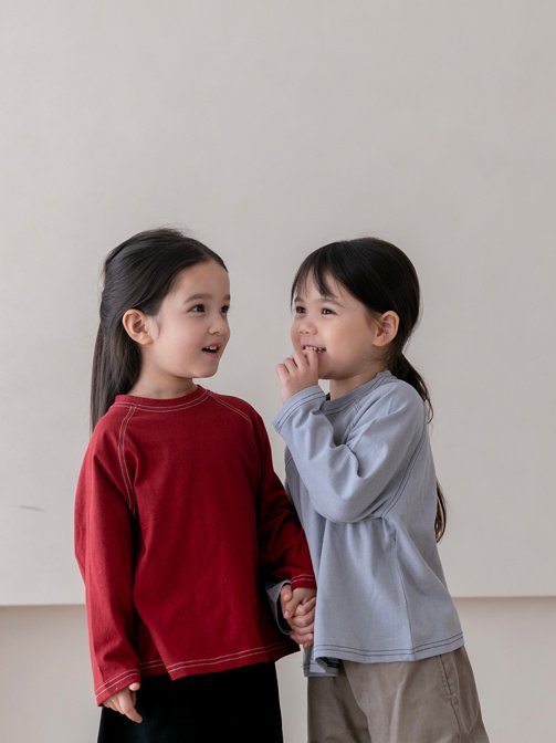 Oatmeal - Korean Children Fashion - #kidzfashiontrend - Signature Raglan Tee - 4
