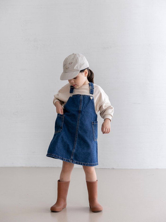 Oatmeal - Korean Children Fashion - #childofig - Icon Denim One-piece - 6