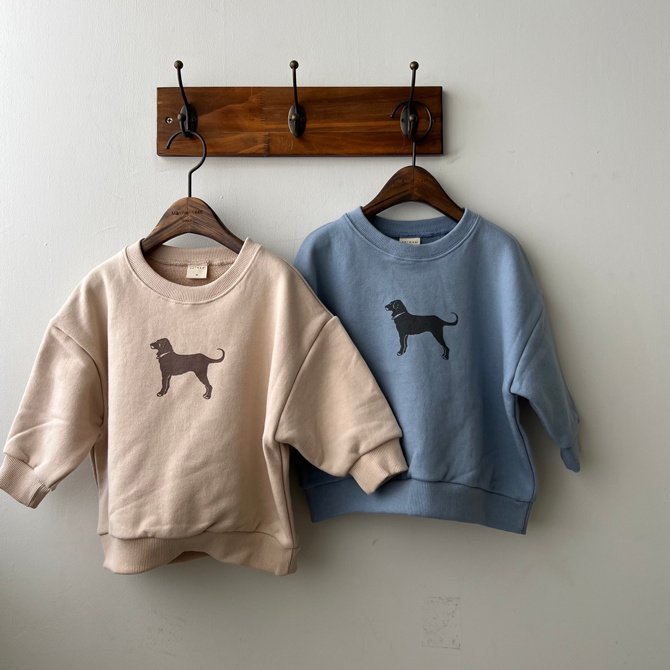 Oatmeal - Korean Children Fashion - #childofig - Dog Sweatshirt