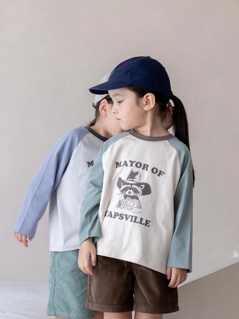 Oatmeal - Korean Children Fashion - #discoveringself - Raccoon Round Tee - 9