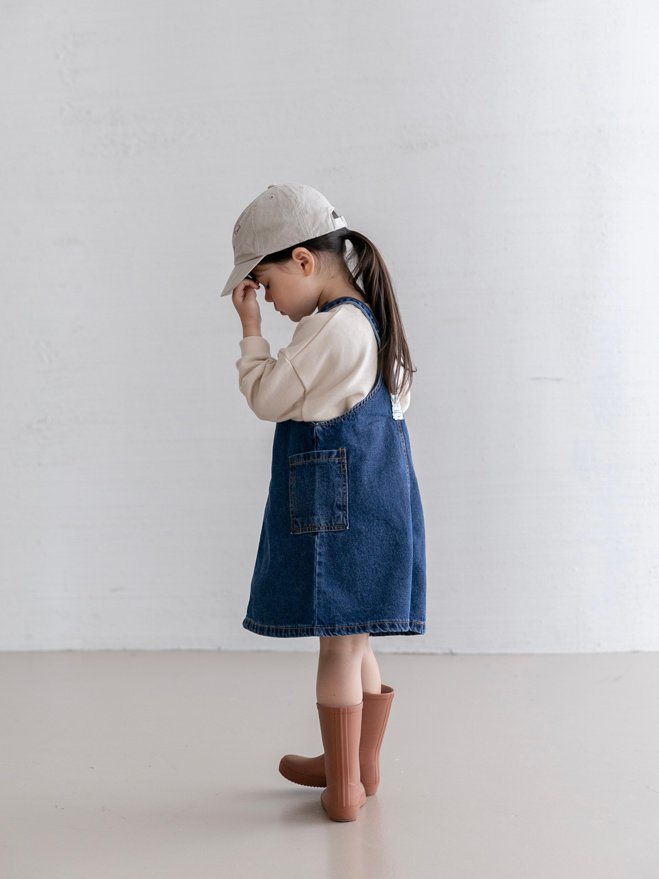 Oatmeal - Korean Children Fashion - #fashionkids - Icon Denim One-piece - 10