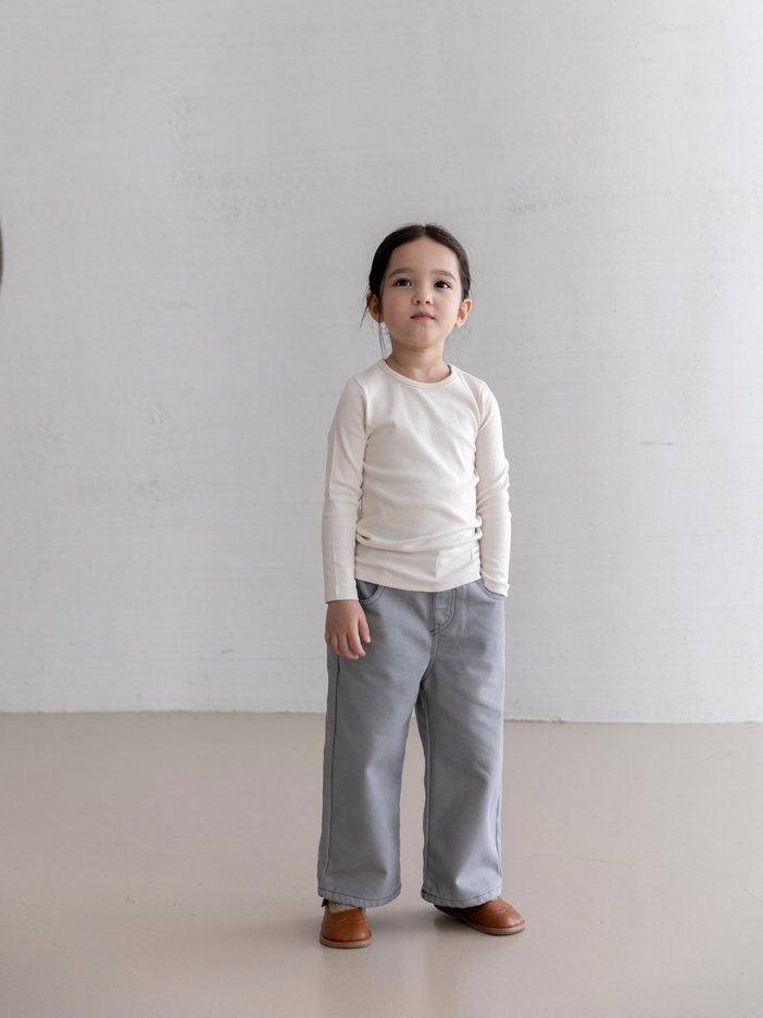 Oatmeal - Korean Children Fashion - #kidsshorts - Celine Round Tee - 9