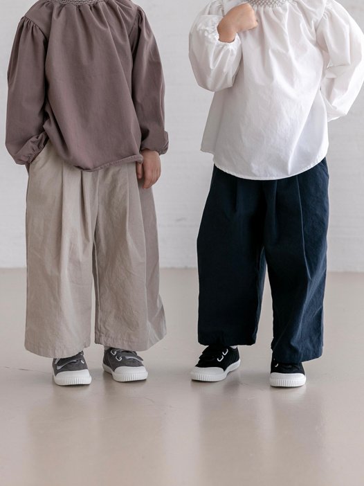 Oatmeal - Korean Children Fashion - #kidsshorts - Wide Pants - 3