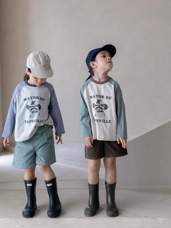 Oatmeal - Korean Children Fashion - #kidsstore - Raccoon Round Tee - 12