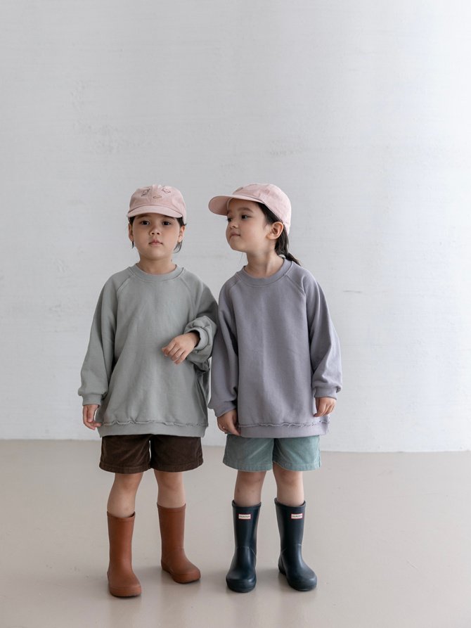 Oatmeal - Korean Children Fashion - #littlefashionista - Raw Edge Sweatshirt - 12