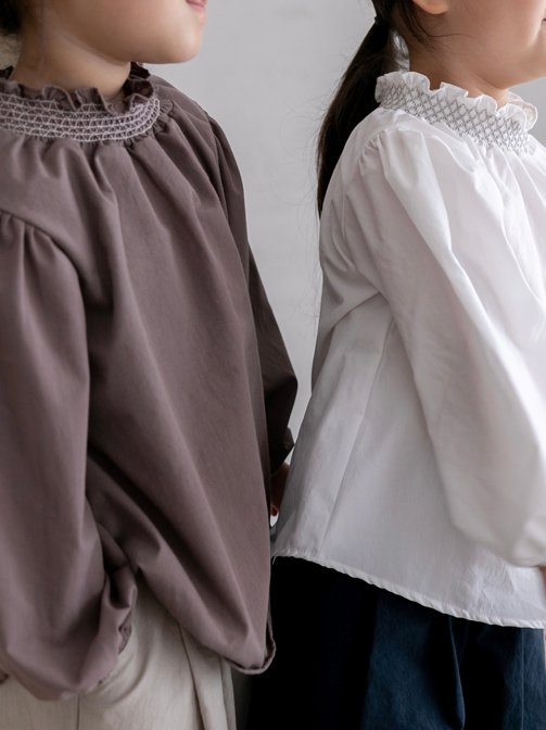 Oatmeal - Korean Children Fashion - #minifashionista - The King Smock Blouse - 11