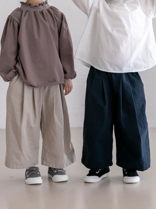 Oatmeal - Korean Children Fashion - #minifashionista - Wide Pants - 9