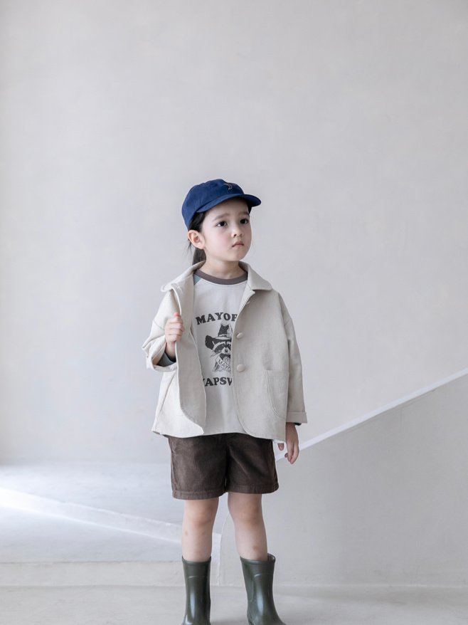 Oatmeal - Korean Children Fashion - #minifashionista - Raccoon Round Tee - 4
