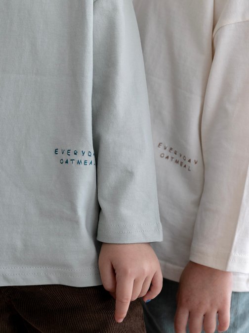 Oatmeal - Korean Children Fashion - #toddlerclothing - Everyday Round Tee - 3